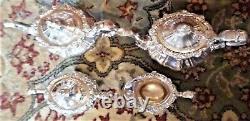 Gorham Silverplate 4 Piece Coffee Tea Set Excellent Vintage Condition Rose