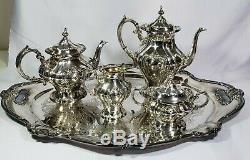 Gorham Silverplate CHANTILLY 5 pc. Coffee Tea Set with 27 Tray pot teapot creamer