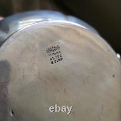 Gorham Sterling Silver Tea Pots. 925 Pitcher Vintage Set+Towle Coffee Tray Plate