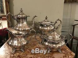 Gorham Strasbourg Silver Plated Tea Set, 4 Pieces. FINE EXCEPTIONAL