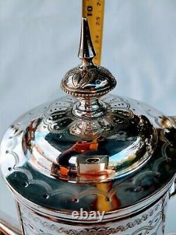 Grand English Antique Victorian Silver Plate Coffee Tea Pot Circa 1892 Fabulous