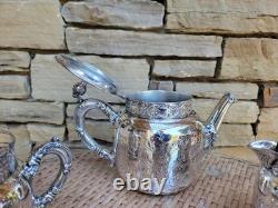 HEIRLOOM c. 1869 CHICAGO SILVER PLATE 3-pc TEA SET
