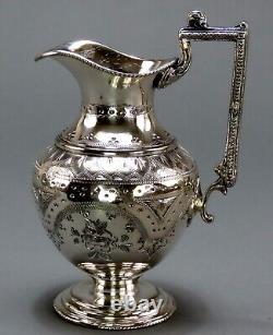 Handsome c1870 4pc American Silver Plate Tea Set Hand Engraved