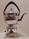 Harrods London Silverplate Teapot Tea Pot With Stand Burner & Wick