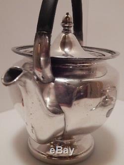 Harrods London Silverplate Teapot Tea Pot with Stand Burner & Wick
