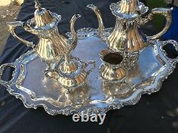 Heavy Silver WALLACE SILVER Tray and COFFEE & TEA SERVICE