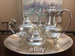 Holmes & Edwards, silverplated tea set Of 4 YOUTH Series 1940s With Rogers Tray