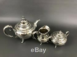 Holmes & Edwards, silverplated tea set, creamer, sugar & pot #8203 YOUTH 1940s