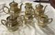 Homan Silverplate 6pc Antique Quadruple Tea Set Intricate Floral Etch Excellent