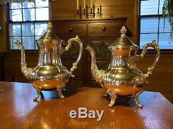 Huge 8 Pc Silver Set, Coffee And Tea, Including Towle Pots And Leonard Tray