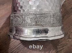Huge Ornate Southington Victorian Silver Plate Coffee Tea Pot Flowers Gray Heron