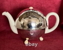 Hutschenreuther Art Deco Silver Plate Tea Pot Bavaria Germany