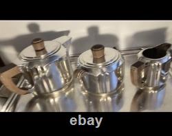 Icon! 1933 Luc Lanel Christofle Art Deco Silver Plate Tea /coffee Milk Sugar Set