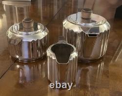 Icon! 1933 Luc Lanel Christofle Art Deco Silver Plate Tea /coffee Milk Sugar Set