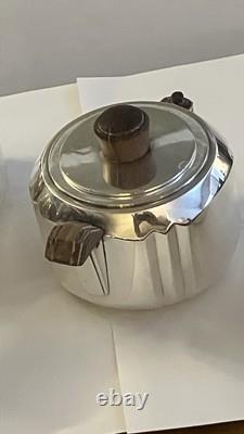 Icon! 1933 Luc Lanel Christofle Art Deco Silver Plate Tea /coffee Milk Sugar Set