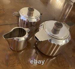 Icon! 1933 Luc Lanel Christofle Art Deco Silver Plate Tea /coffee Milk Sugar Set