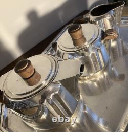 Icon! 1933 Luc Lanel Christofle Art Deco Silver Plate Tea /coffee Milk Sugar Set