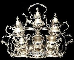 Impressive Birmingham Silver Co. Full 7 Piece Silverplate Coffee and Tea Service