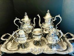 Impressive Goldfeder Silver on Copper Tea & Coffee Service, ca 1930s