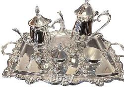 International Silver Co. 5-Piece Silver Plate Coffee and Tea Set withServing Tray