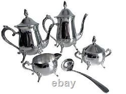 International Silver Co. 5-Piece Silver Plate Coffee and Tea Set with Spoon