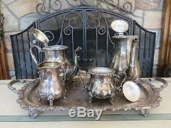 International Silver Co Countess Holloware Tea Coffee Set Pot Bowl Creamer Tray