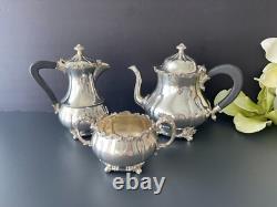 International Silver Co Meridian Silver Plate Tea Service 3 Pieces Set