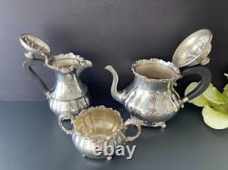 International Silver Co Meridian Silver Plate Tea Service 3 Pieces Set