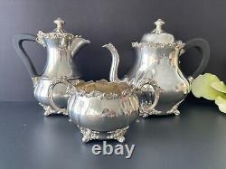 International Silver Co Meridian Silver Plate Tea Service 3 Pieces Set