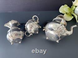 International Silver Co Meridian Silver Plate Tea Service 3 Pieces Set