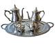 International Silver Company 5 Piece Tea/coffee/ Set W Oval Handled Butler Tray
