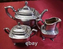 International Silver Company Silver Plate Daffodil 4 Piece Tea Set