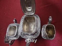 International Silver Company Silver Plate Daffodil 4 Piece Tea Set