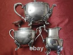 International Silver Company Silver Plate Daffodil 4 Piece Tea Set