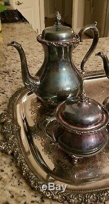 International Silver/Wilcox S. P. Vintage 6 Pc Du Barry Coffee Tea Service