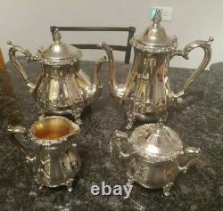 Internationl Silver Countess Silverplate Coffee Tea sugar & cream 4 pieces