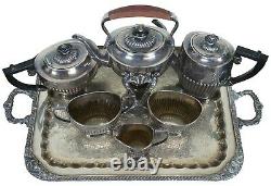 Israel Freeman & Son Art Deco Sheffield England Silver Plate 9 Pc Tea Coffee Set