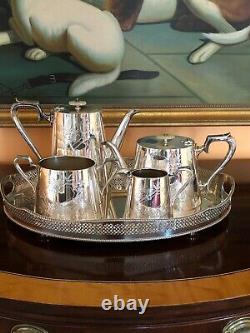 J H Potter Edwardian Silver Plate Tea & Coffee Set