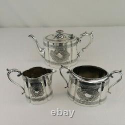 James Dixon & Sons Silver Plated Tea Set Pot Cream & Sugar Old Sheffield Plate 2