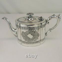 James Dixon & Sons Silver Plated Tea Set Pot Cream & Sugar Old Sheffield Plate 2