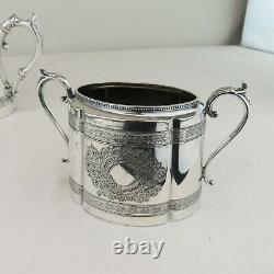 James Dixon & Sons Silver Plated Tea Set Pot Cream & Sugar Old Sheffield Plate 2