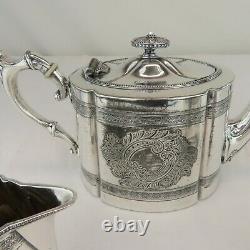 James Dixon & Sons Silver Plated Tea Set Pot Cream & Sugar Old Sheffield Plate 2