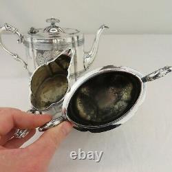 James Dixon & Sons Silver Plated Tea Set Pot Cream & Sugar Old Sheffield Plate 2