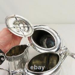 James Dixon & Sons Silver Plated Tea Set Pot Cream & Sugar Old Sheffield Plate 2