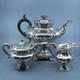 James Dixon & Sons Silverplate Large 3 Piece Tea Set Teapot Creamer Sugar Bowl