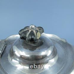 James Dixon & Sons Silverplate Large 3 Piece Tea Set Teapot Creamer Sugar Bowl