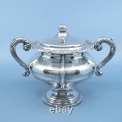 James Dixon & Sons Silverplate Large 3 Piece Tea Set Teapot Creamer Sugar Bowl
