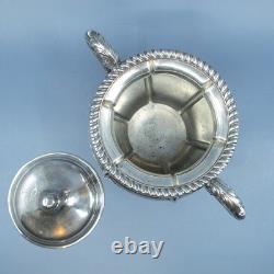 James Dixon & Sons Silverplate Large 3 Piece Tea Set Teapot Creamer Sugar Bowl