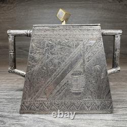 James W Tufts Silver Plated Cubist Square Aesthetic Movement Tea Set 1900