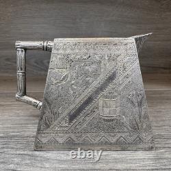 James W Tufts Silver Plated Cubist Square Aesthetic Movement Tea Set 1900